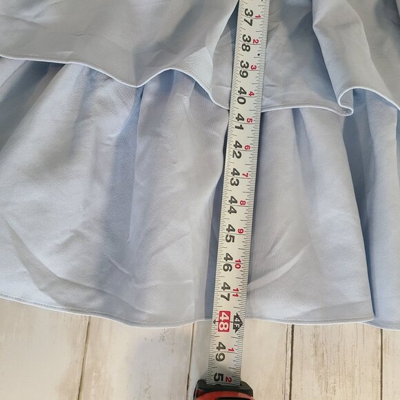 Boutique Sky Blue Ruffle Tiered Maxi Dress Long Sleeve Modest NEW XL Feminine - Picture 6 of 8